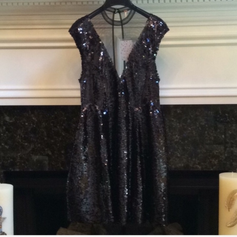 Free people Coachella Dance Till Dawn Black sequin dress Sz.XS - Picture 12 of 16